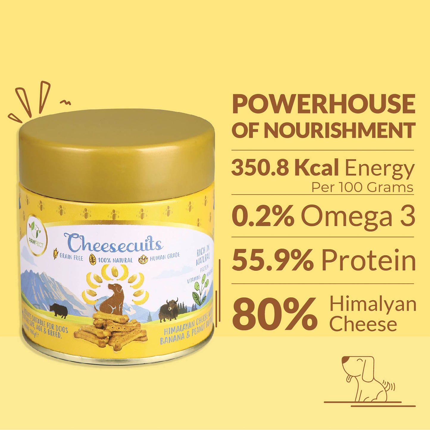 Pawfect Cheesecuits for Dogs - Banana & Peanut Butter (100g)