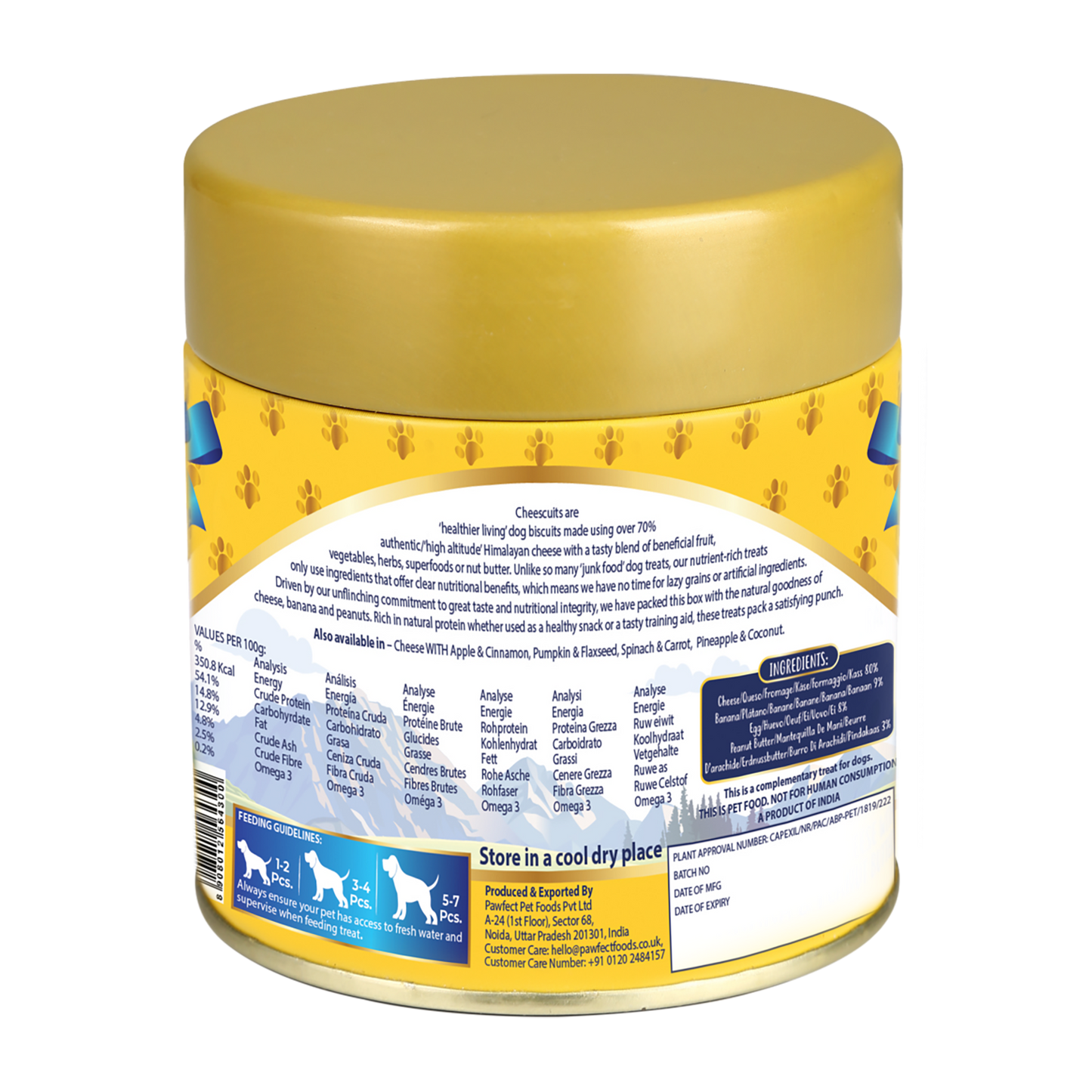 Pawfect Cheesecuits for Dogs - Banana & Peanut Butter (100g)