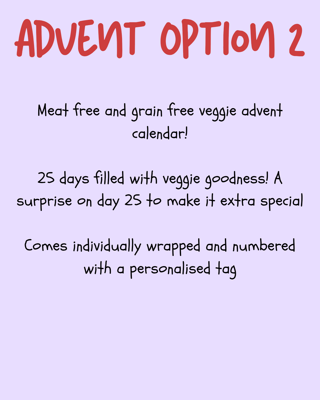 25 Day Veggie Advent Calendar