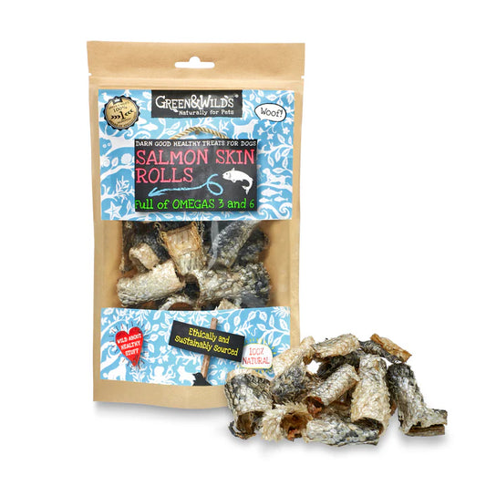 Green & Wilds - Salmon skin rolls 50g