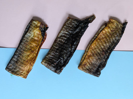 Salmon skin flatties natural dog treats