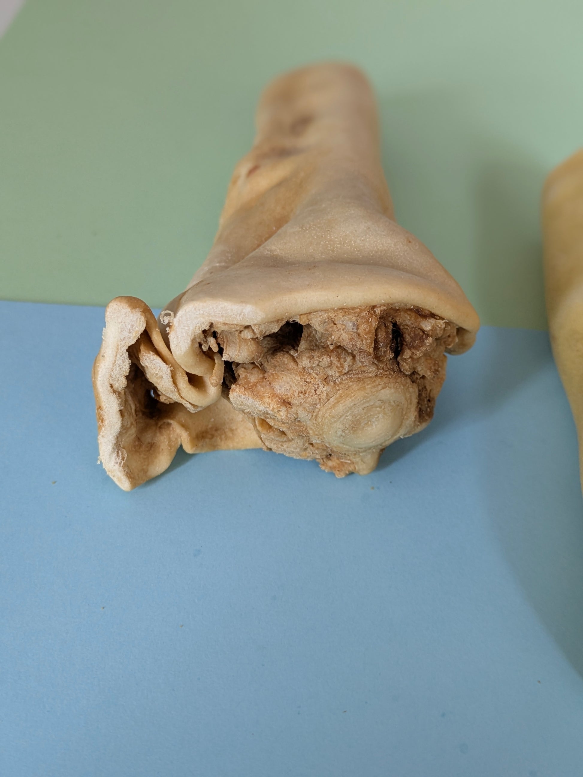 inside jumbo beef tail natural dog treat