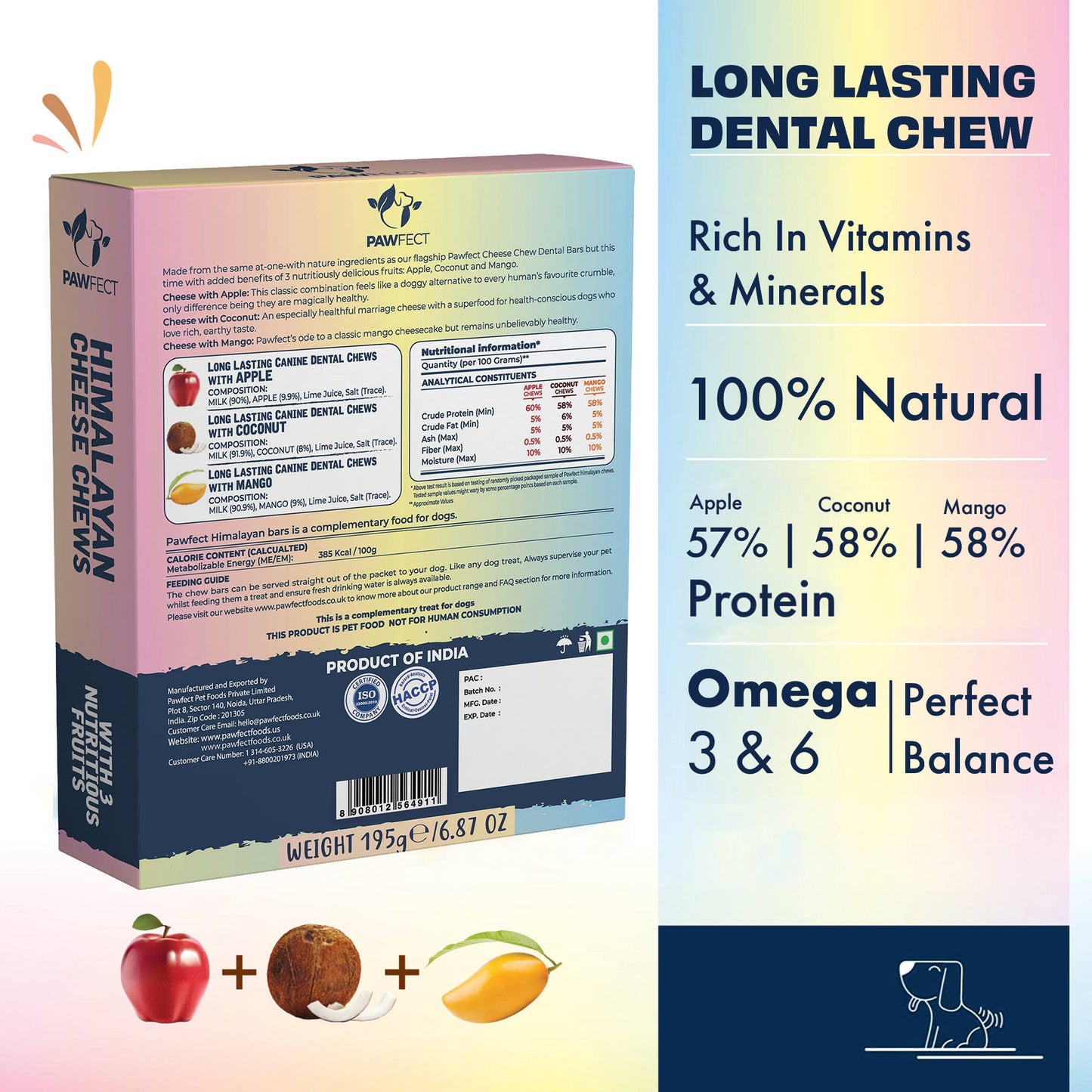 Himalayan Cheese Chews for Dogs - Mixed Fruit